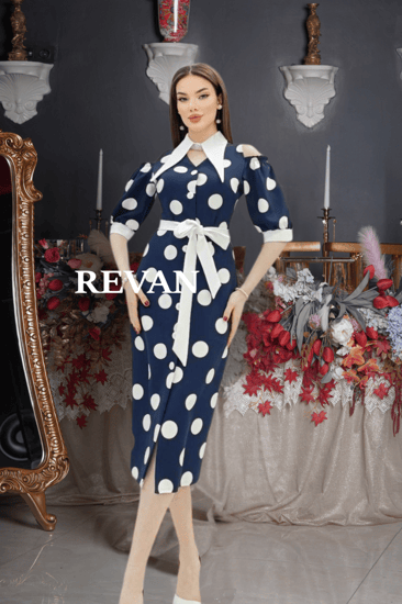 فستان كاجوال كلاسيكي بنقشة البولكا