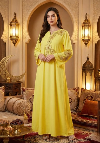 جلابية رمضانية مطرزة بنعومة أنثوية من ريڤــان