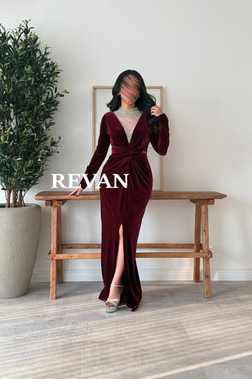 فستان مخملي فخامة ملكية للسهرات