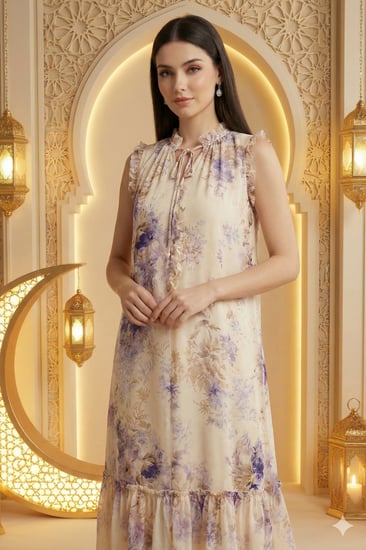 جلابية رمضانية ناعمة بدون أكمام من ريڤــان