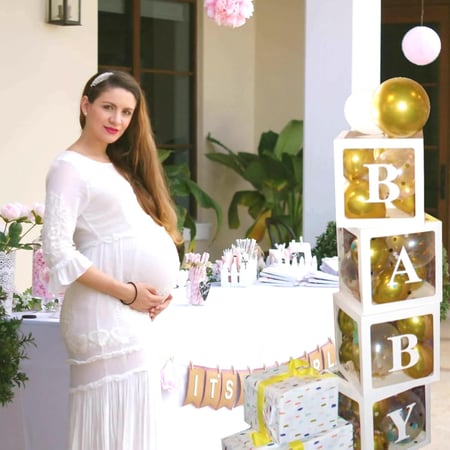 طقم صناديق زينة للبالونات للأطفال مكون من 4 قطع يحتوي على أحرف كلمة BABY
