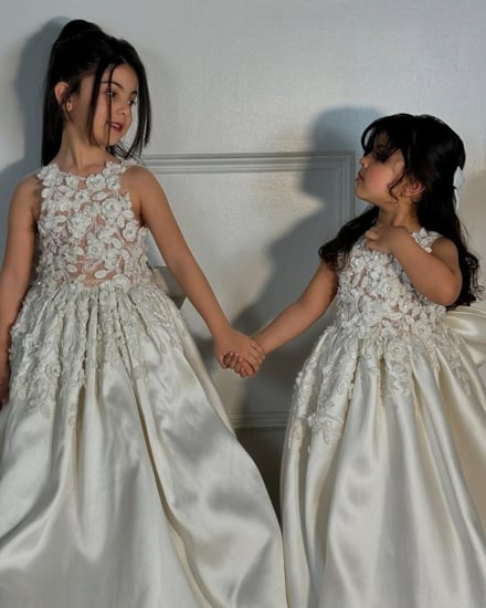 فستان الأميرات للاطفال بتصميم كشكش مع فيونكة رائعة