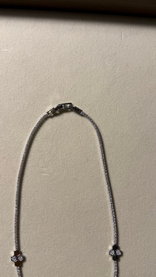 سلسال مع حلق شوميه - شكل خلية - ( لونين  فضي - ذهبي )