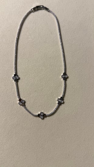 سلسال مع حلق شوميه - شكل خلية - ( لونين  فضي - ذهبي )