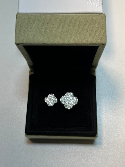 طقم van cleef فضي سلسال + خاتم