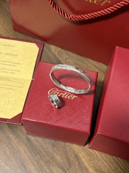 أسوارة + خاتم cartier مقاس 15 سم