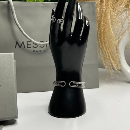 اسوارة مع خاتم MESSIKA معدن فضي