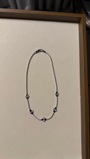 سلسال مع حلق شوميه - شكل خلية - ( لونين  فضي - ذهبي )