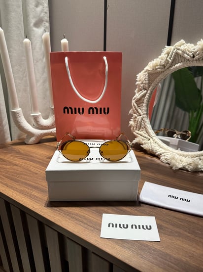 نظارة MIU MIU أطار ذهبي - عدسة بني