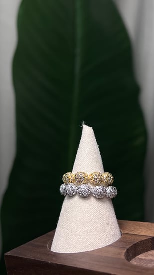 خاتم apm فضي -ذهبي