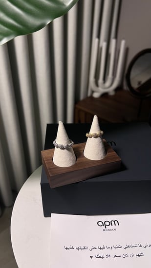 خاتم apm فضي -ذهبي