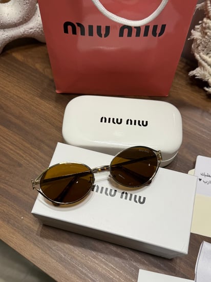 نظارة MIU MIU أطار ذهبي - عدسة بني