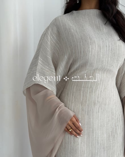 جلابية نسائية فاخرة بقصة ربط داخلي وقماش فاخر