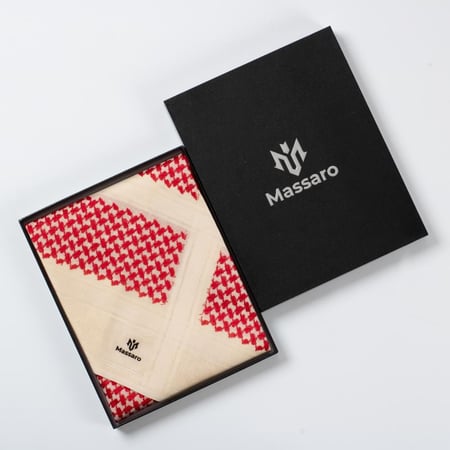 شماغ مسارو Massaro بيج شتوي