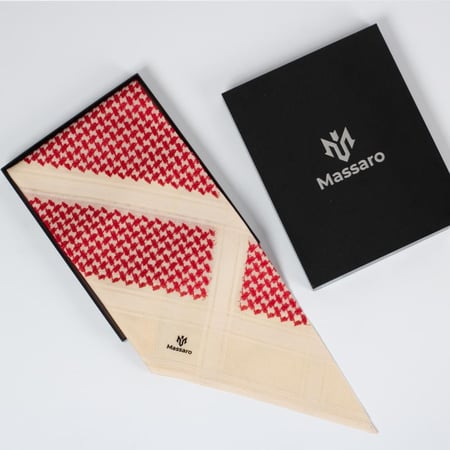 شماغ مسارو Massaro بيج شتوي