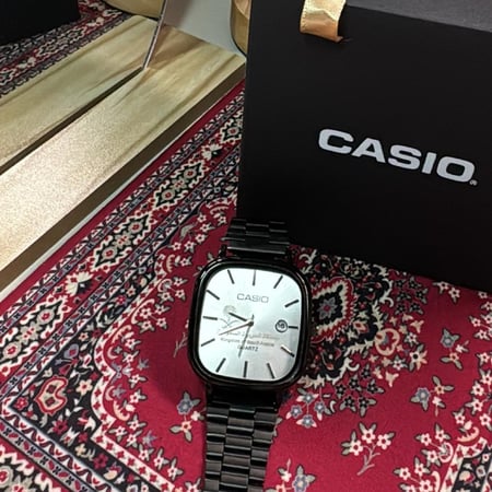 ساعة كاسيو السعودية اسود مع ابيض
