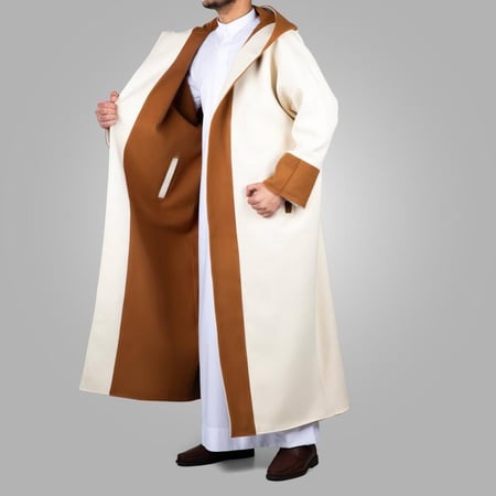 فروة رجالي دبل فيس عسلي وبيج