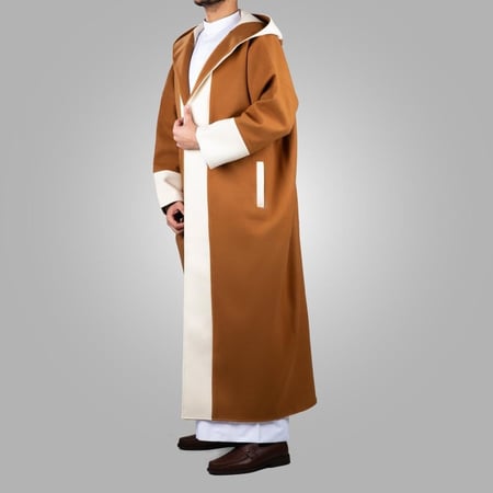 فروة رجالي دبل فيس عسلي وبيج