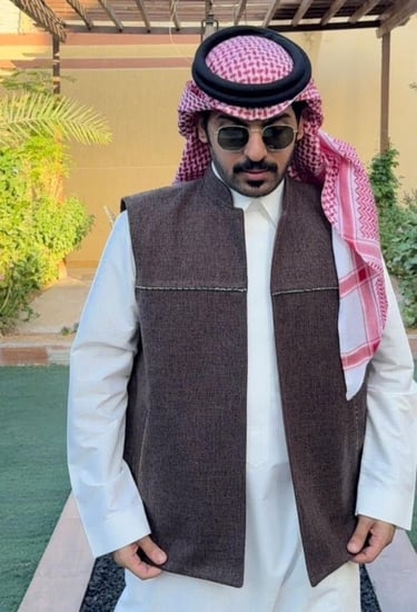 جديد سديري شتوي بني غامق - قماش شانيل وجوخ اصلي