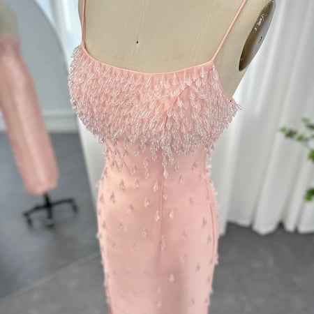 فستان سهره ميدي فاخر بفتحه من الامام