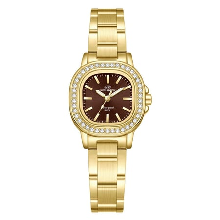 ساعة فاخرة مربعة بفص نسائية من لويس مارتن