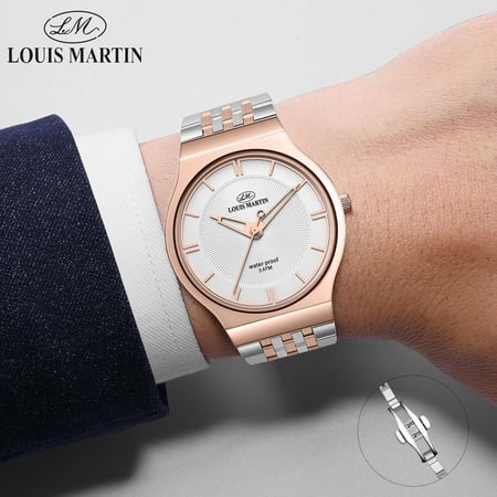ساعة رسمية فاخرة ستانلس ستيل رجالي من لويس مارتن