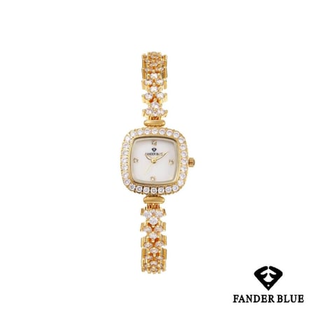 ساعة سهرة مربع فص زركون نسائية من FANDER BLUE