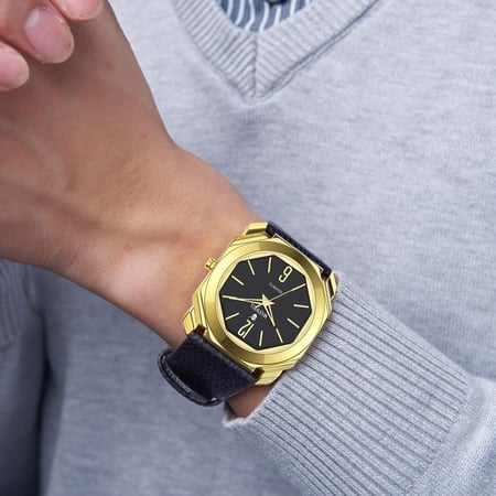 ساعة رسمية فاخرة سير جلد  رجالي من ماكسويل