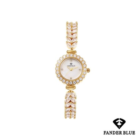 ساعة سهرة دائرية فص زركون نسائية من FANDER BLUE