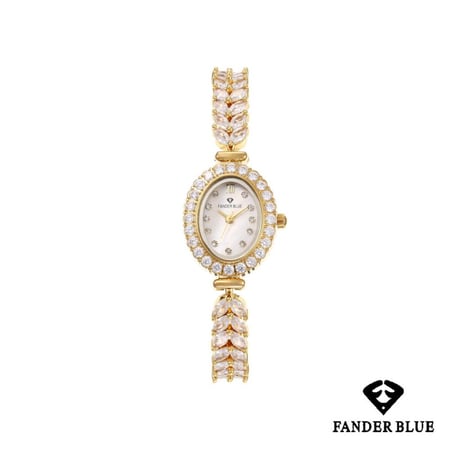 ساعة سهرة بيضاوي فص زركون نسائية من FANDER BLUE