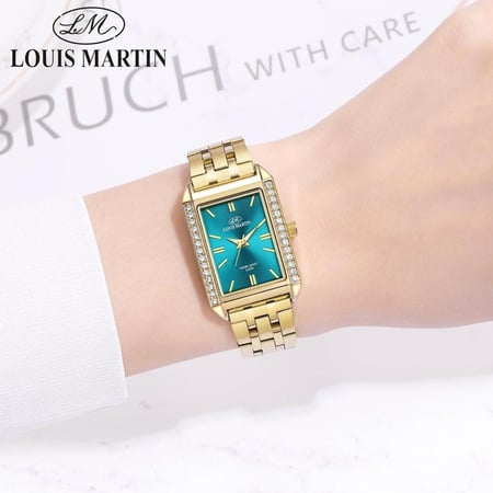 ساعة رسمية إطار مستطيل بفص نسائية تصميم كارتير من لويس مارتن