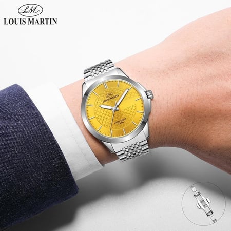 ساعة  فاخرة ستيل  رجالي من LOUIS MARTIN