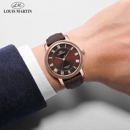 ساعة رسمية سير جلد بأرقام رومانية رجالي من LOUIS MARTIN