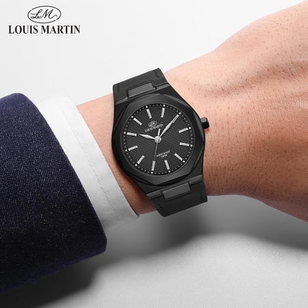ساعة سير جلد رسمية فاخرة رجالي من لويس مارتن