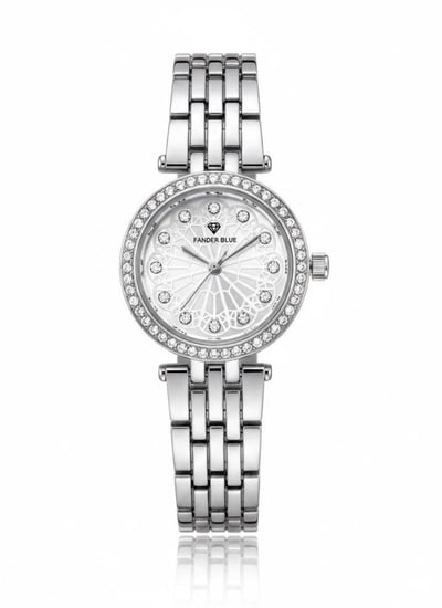 ساعة دائرية مرصعة بفص  نسائي من فاندربلو