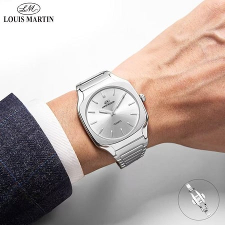 ساعة  فاخرة ستيل  رجالي من LOUIS MARTIN