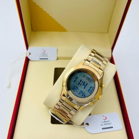 ساعات المواقيت الإسلامية رجالية ماركة رقمي - مستطيل متعددة الخدمات