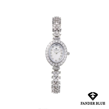 ساعة سهرة بيضاوي فص زركون نسائية من FANDER BLUE