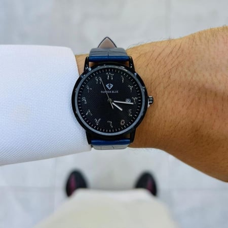 ساعة دائرية رسمية فاخرة أرقام عربية رجالي من فاندربلو