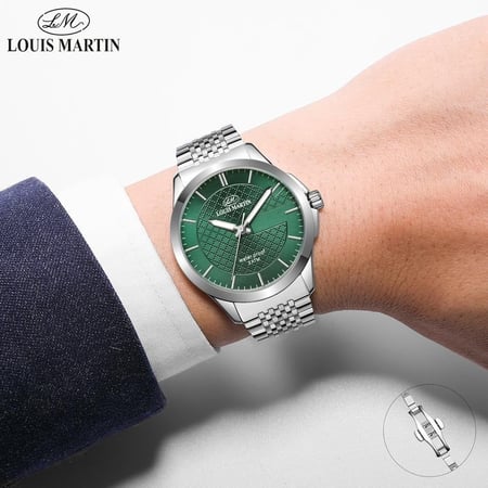 ساعة  فاخرة ستيل  رجالي من LOUIS MARTIN