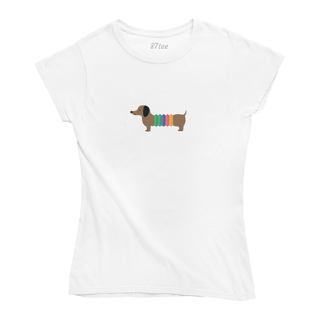 تيشيرت بتصميم كلب ملون ظريف - 1344