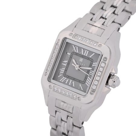 ساعة نسائية ألماس فضي مينا رمادي ماركة فايلت