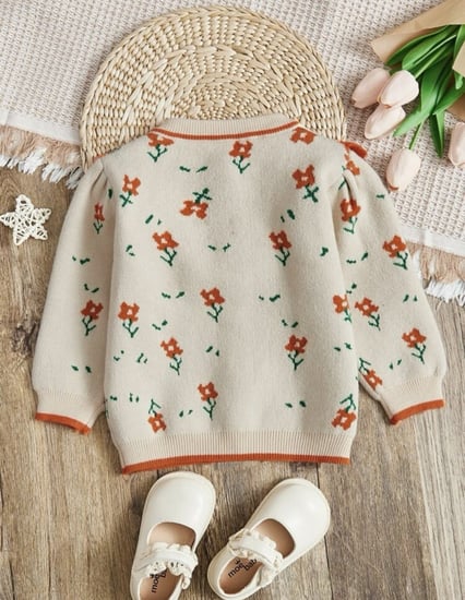 بلوزة ثقيلة للاطفال نمط الازهار