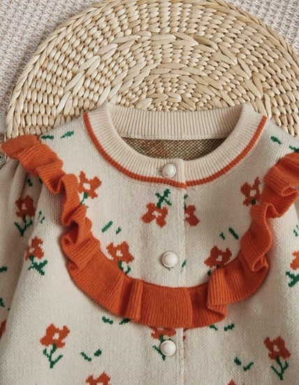 بلوزة ثقيلة للاطفال نمط الازهار