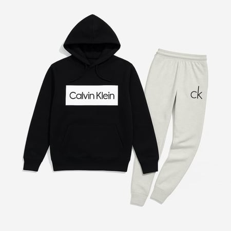 طقم Calvin Klein بلوفر أسود + بنطلون ثلجي 75