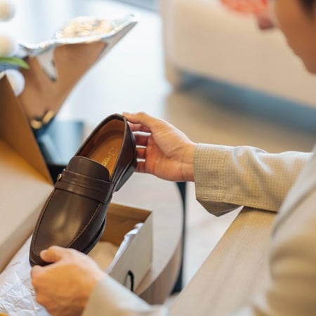 حذاء (CLASSIC) Dress جلد بقر طبيعي باللون البني