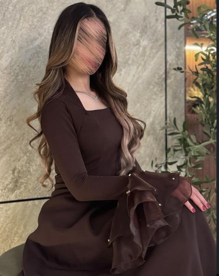 فستان موكا باربي باكمام اورقنزا