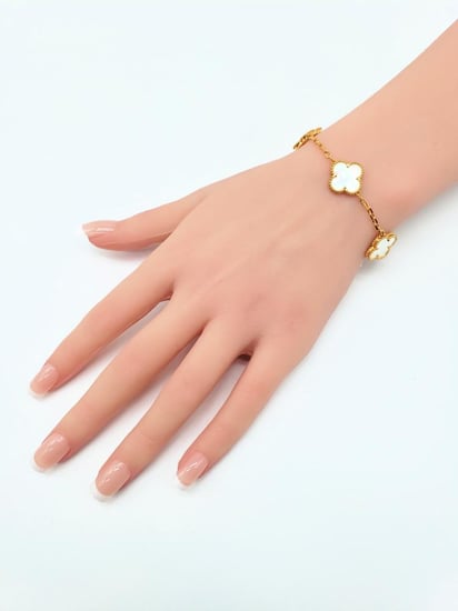 سواره مع خاتم فان كليف مطلي ذهب عيار 18 عدة الوان - مستوحى