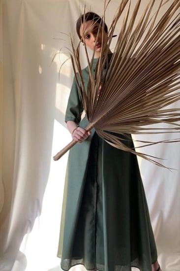 فستان اخضر ستايل صيني