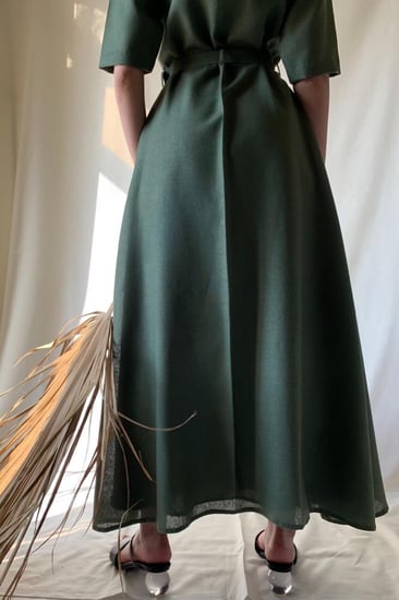 فستان اخضر ستايل صيني